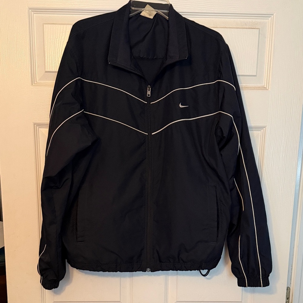Nike Navy Blue Windbreaker with White Detailing
